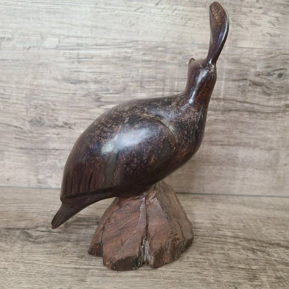 Pair (2) Solid Wood Quail Carving Ironwood Bird Figure Statue Sculpture 8.5 " - Picture 9 of 15